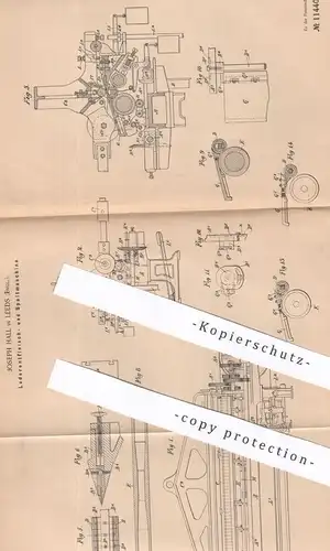 original Patent - Joseph Hall , Leeds , England , 1898 , Lederentfleisch- u. Spaltmaschine | Leder , Gerberei | Messer