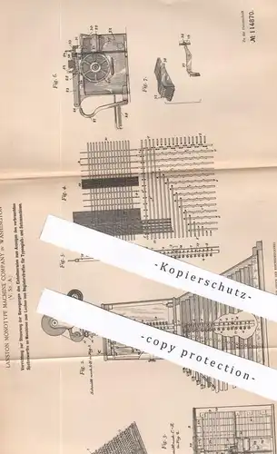 original Patent - Lanston Monotype Machine Company , Washington , USA | 1899 | Setzmaschine , Typengießmaschine | Druck