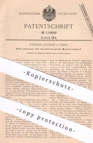 original Patent - Etienne Lagosse , Paris , Frankreich , 1899 , Röhrenkessel mit Wasserumlauf | Wasserkessel | Kessel