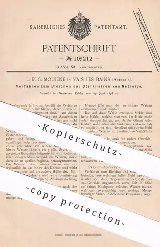 original Patent - L. Eug. Mouline , Vals-les-Bains / Ardèche / Frankreich | 1898 | Bleichen & Sterilisieren von Getreide