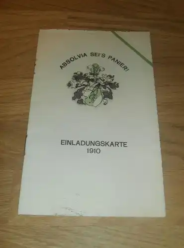 Studentika , 14.7.1910 , königliche Gisela Kreis Realschule München , Programm , Absolvia Sei`s Panier , Schule !!!