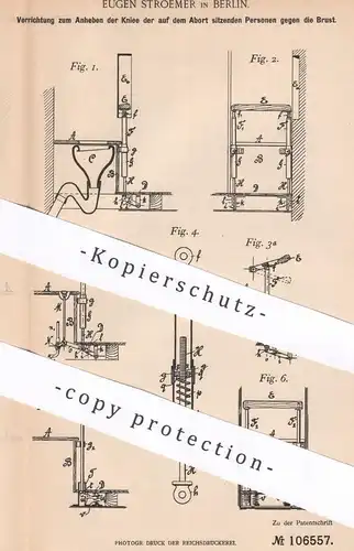 original Patent - Eugen Stroemer , Berlin , 1898 , Anheben kranker Personen | Medizin , Arzt | Stütze , Armstütze !