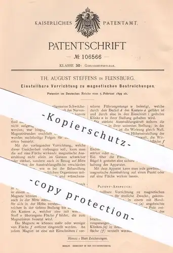 original Patent - Th. August Steffens , Flensburg , 1899 , Magnetisieren | Magnetismus | Medizin , Arzt , Nervensystem