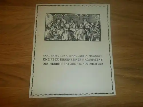 Studentika , München 1909 , akademischer Gesangverein , Fastnachtspiel , Die gestohlenen Pachen , 20,5 x 17 cm , AGV !!!