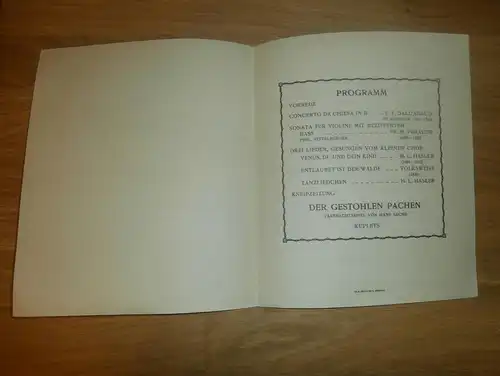 Studentika , München 1909 , akademischer Gesangverein , Fastnachtspiel , Die gestohlenen Pachen , 20,5 x 17 cm , AGV !!!