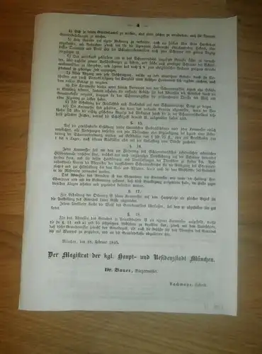Schrannenordnung - München , 1845 , königliche Haupt- und Residenzstadt , Bürgermeister , Schranne !!!