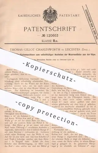original Patent - Thomas Gillot Charlesworth , Leicester , England , 1900 , Färbemaschine | Farbe , Färben , Gewebe !!