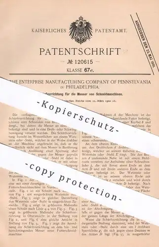 original Patent - The Enterprise Manufacturing Company of Pennsylvania , Philadelphia , 1900 , Messer schärfen | Klinge