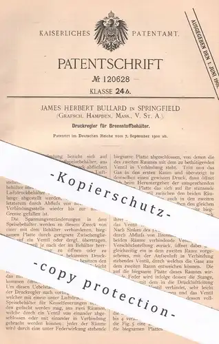 original Patent - James Herbert Bullard , Springfield Hampden Massachusetts USA | Druckregler für Brennstoffbehälter
