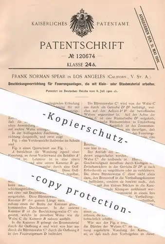 original Patent - Frank Norman Spear , Los Angeles , California , USA | 1900 | Beschickung für Feuerung | Ofen