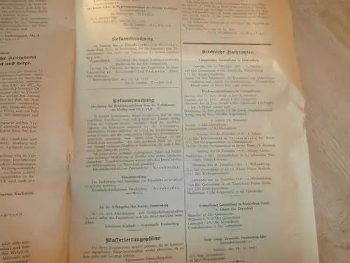 2x Zeitung Frankenberg / Eder , 8.12.1945 + 15.12.1945 , Amtsblatt , Kriegsende , Polizei , Hessen , Kassel , RAR !!!