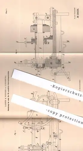 original Patent - Lanser & Wenger , Luxemburg | 1883 | Knierohrbiegemaschine | Rohrbiegemaschine | Rohr , Rohre , Metall