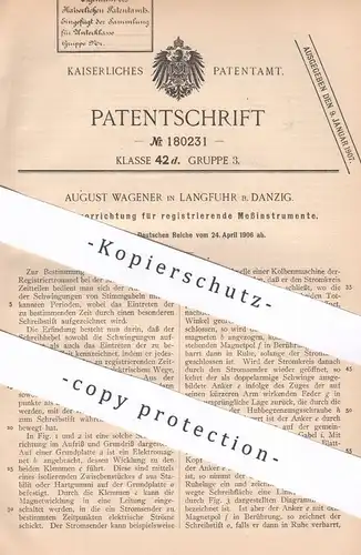 original Patent - August Wagener , Langfuhr / Danzig , 1906 , Schreibvorrichtung für registrierendes Messinstrument !!!