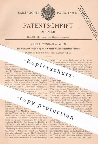 original Patent - Robert Conrad , Wien , Österreich , 1897 , Regulator für Kohlenwasserstoffmaschine | Gasmotor , Motor