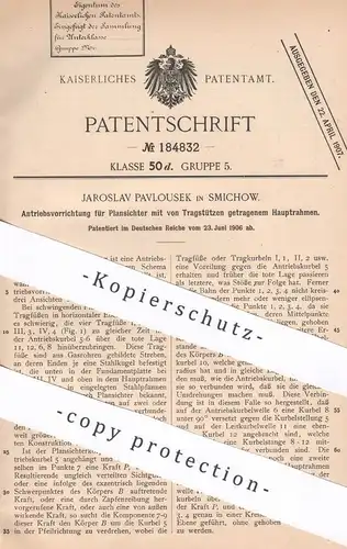 original Patent - Jaroslav Pavlousek , Smichow , 1906 , Antrieb für Plansichter | Mühle , Mühlen !!