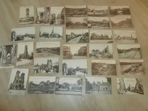 29 Ansichtskarten , Frankreich , 1. Weltkrieg , Souain , Reims , Suippes , St. Hilaire le Grande , Panzer !!!