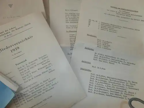 Verzeichnisse / Adressbücher , 1920-41 , Zollikon , Winterthur , Zürich , Lehrerverzeichnis , Konvolut , Sammlung !!!