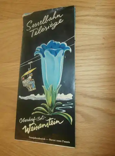 Oberdorf / Weissenstein  - Prospekt / Katalog ca. 1951 , Solothurn , Sesselbahn , Seilbahn , Télésiége , Plan , Faltplan