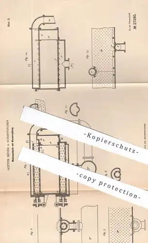 original Patent - Gottfr. Meyer , Schaffhausen , 1883 , Wollwaschkufe mit Wasserspülung | Wolle waschen | Waschmaschine