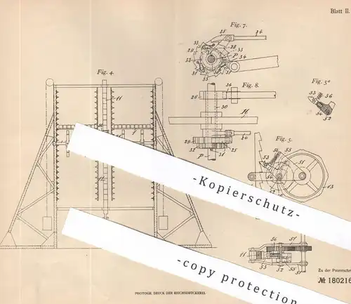 original Patent - Schwarzer Diamant, Adler & Kittler , Memel , 1904 , Aufspeichern von Stückgut | Hebezeug | Aufzug !!