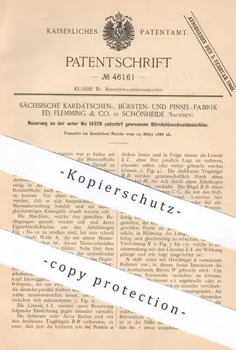 original Patent - Sächsische Kardätschen-, Bürsten- & Pinsel Fabrik Flemming & Co. Schönheide | Bürstenbeschneidmaschine