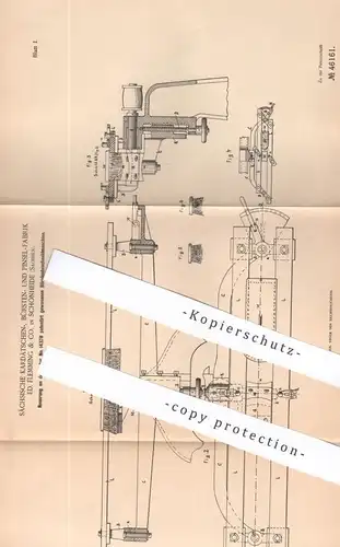 original Patent - Sächsische Kardätschen-, Bürsten- & Pinsel Fabrik Flemming & Co. Schönheide | Bürstenbeschneidmaschine