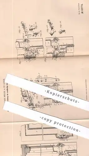 original Patent - Lewis Cass Miller , St. Louis , USA , 1894 , Verriegelung für Schiebefenster | Fenster , Schlosser !!