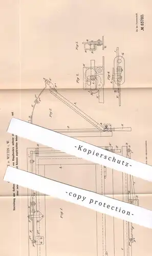 original Patent - G. Schulte , Witten , 1895 , Klappfenster | Fenster | Fensterbauer , Schlosser , Schlosserei !!!