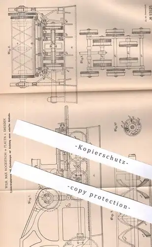 original Patent - Wilh. Max Rockstroh , Plauen / Dresden , 1895 , Zylinderdruckpresse | Druckpresse , Druck , Presse !!