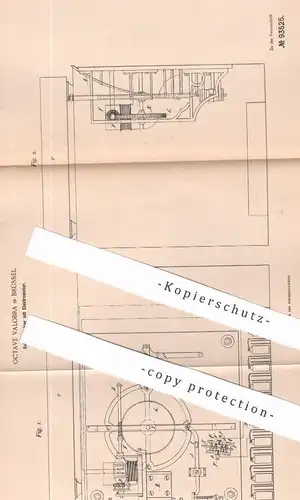 original Patent - Octave Valobra , Brüssel , Belgien , 1896 , Selbstkassierer mit Elektromotor | Automat mit Münzeinwurf