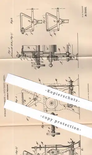 original Patent - Rudolph Herrmann , Stötteritz / Leipzig , 1886 , Walzenstuhl | Walzwerk , Walze , Mühlen , Mühle !!