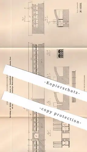 original Patent - Carl Palm , Schwientochlowitz 1881 ,  Destillierofen | Destillation , Zink , Gas , Gase , Ofen , Öfen