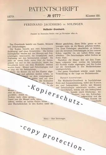 original Patent - Ferdinand Jagenberg , Solingen | Holländer - Grundwerk | Papier , Papierfabrik , Pappe , Cellulose !!