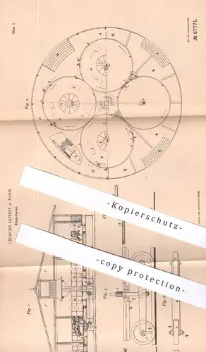 original Patent - Georges Saffrey , Paris , Frankreich , 1891 , Ringelspiel | Spiel , Pferde | Sport , Spiele !!