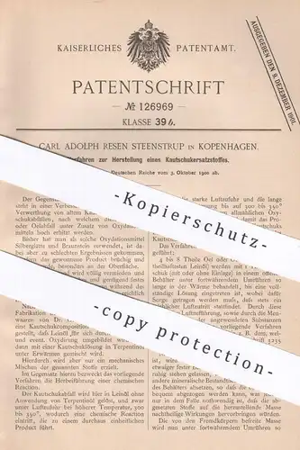 original Patent - Carl Adolph Resen Steenstrup , Kopenhagen , 1900 , Kautschukersatzstoff  | Kautschuk , Gummi , Öl !!!