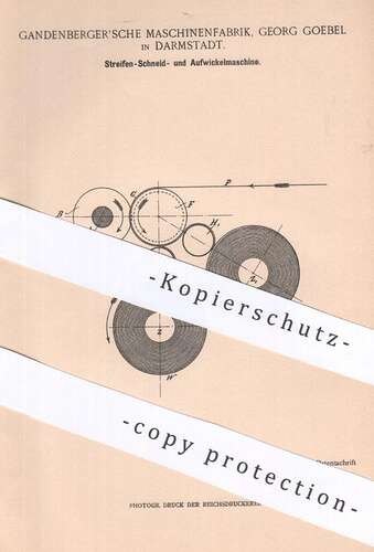 original Patent - Gandenberger'sche Maschinenfabrik , Georg Goebel ...