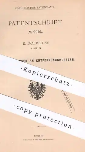 original Patent - R. Doergens , Berlin , 1879 , Entfernungsmesser | Längenmesser | Prisma , Prismen