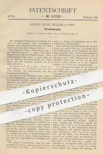 original Patent - August Ernst Müller , Wien , Österreich , 1879 , Chronometergang | Chronometer | Uhr , Uhrmacher !