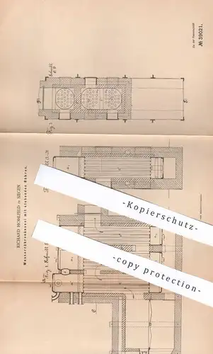 original Patent - Richard Hohlfeld , Siegen , 1886 , Wasserröhrenkessel mit stehenden Röhren | Kessel , Dampfkessel