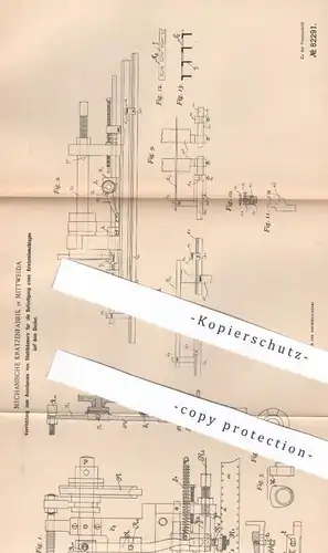 original Patent - Mechanische Kratzenfabrik , Mittweida , 1894 , Ausstanzen von Metall , Stahl | Kratzenbeschlag !!