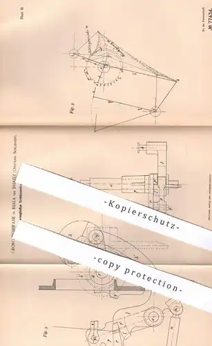 original Patent - Georg Schwabe , Biala / Bielitz , Schlesien , 1894 , Schützenschlagvorrichtung | Webstuhl , Weben