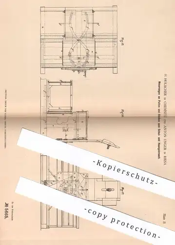 original Patent - H. Holscher , Chemnitz | Anton Unger , Riesa | 1878 | Pult , Schulbank , Bank | Schule , Möbel !!!