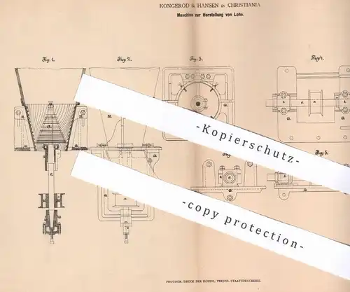 original Patent - Kongeröd & Hansen , Christiania , Kopenhagen , Dänemark , 1878 , Lohe | Lohmühle , Mühle , Mühlen !!