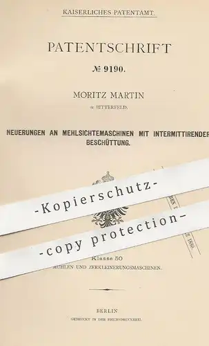 original Patent - Moritz Martin , Bitterfeld , 1879 , Mehlsichtemaschine | Mahlmühle , Mehl , Mühle , Mühlen , Müllerei