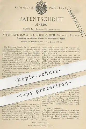 original Patent - Robert Kirk Boyle , Shepherds Bush , Middlesex , England | Behandlung von Metall durch elektr. Strom