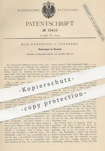 original Patent - Max Dannhorn , Nürnberg , 1881 , Kreisel | Rotation , Spielzeug , Brummkreisel !!