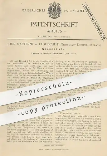 original Patent - John Mackenzie , Eaglescliffe , Durham , England , 1888 , Wagenschieber | Eisenbahn , Wagon , Bahn !!!
