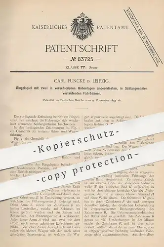 original Patent - Carl Funcke , Leipzig , 1894 , Ringelspiel | Modellbau , Modelleisenbahn , Eisenbahn | Spielzeug !!