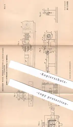 original Patent - Alexander Wood , William Ruxton , Jervis Coats , Glasgow England , 1897 , Nähmaschine für Waffelfalten