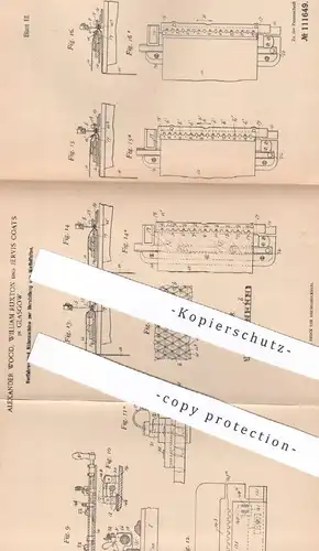 original Patent - Alexander Wood , William Ruxton , Jervis Coats , Glasgow England , 1897 , Nähmaschine für Waffelfalten